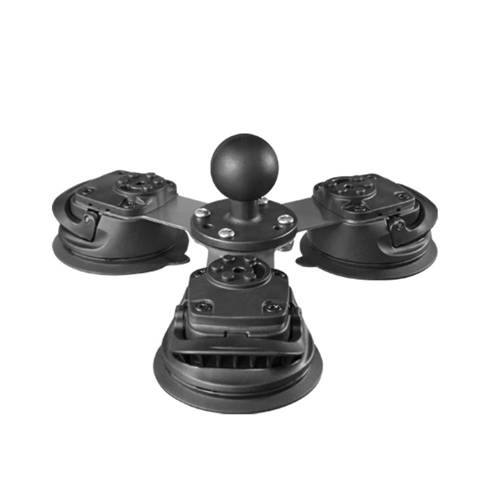 elevador de succión, Ventosa triple con bola de 1,5" / 38 mm, base de montaje for automóvil resistente con 3 ventosas compatible