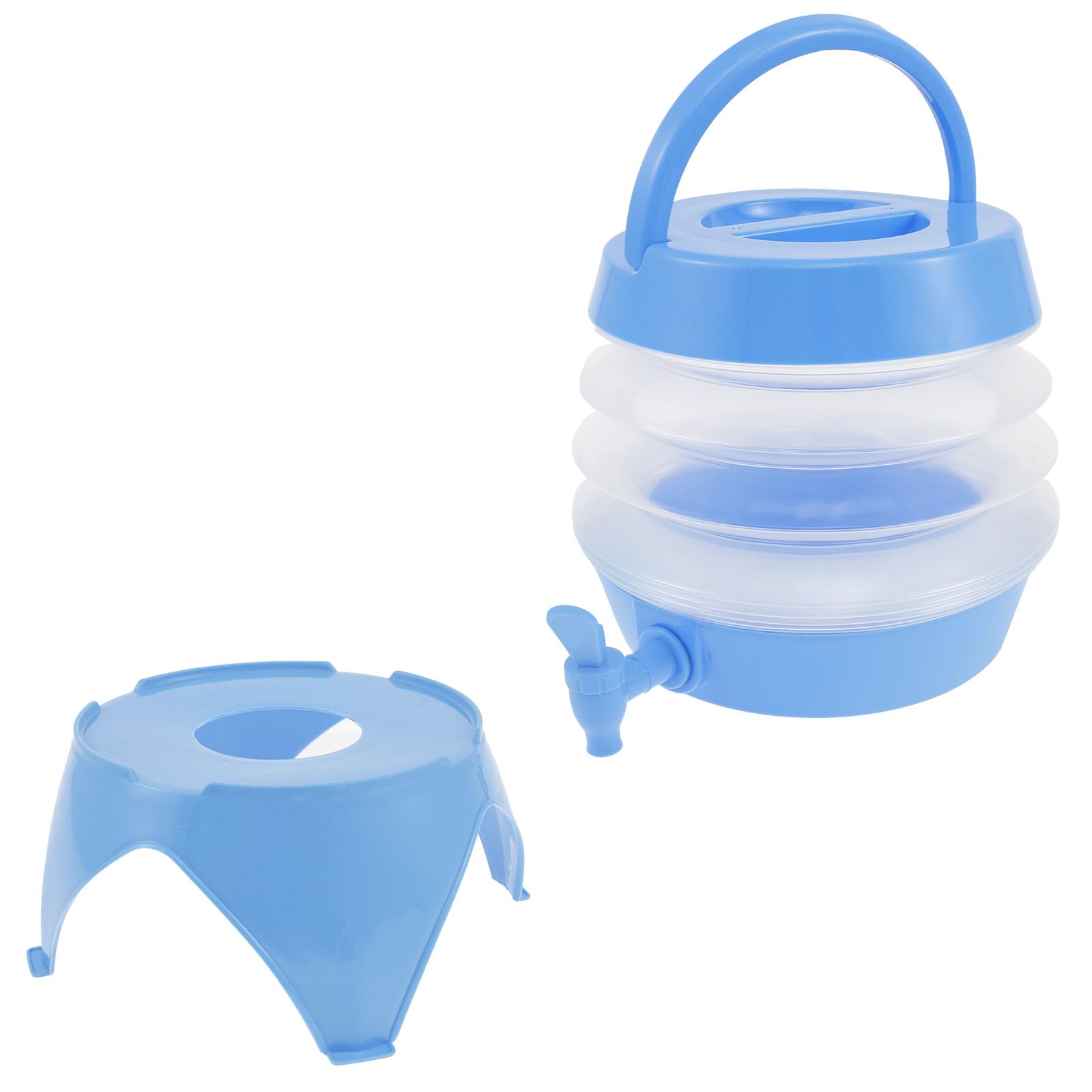 Hevtsde Plastic Water Dispenser with Spigot 9.5L Plastic Beverage Dispenser Foldable Plastic Drink Dispenser Portable Summer Beverage Dispenser with Handle for Lemonade Juice Water Tea Beer