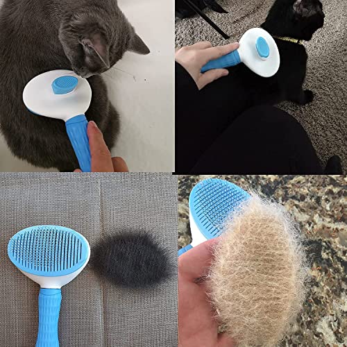 Escova para Grooming de Gatos, Pets Slicker Brushes Dogs Escova Autolimpante para Desfolhamento Um B