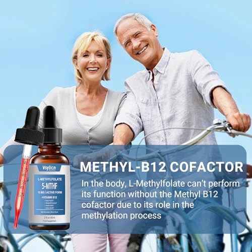 L Methyl Folate 25mg Plus Methyl B12 Cofactor 60ml – Organic Berry Flavor, High Potency Liquid Sublingual Active 5-MTHF Form - Supports Mood, Methylation, Cognition – Bioactive Forms Vitamin B9 & B12 - Image 6