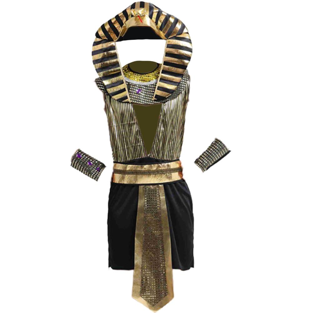 Disfraz Egipcio para Hombre, Disfraz De Faraón para Halloween para Adultos, Disfraz del Rey Tutankamón del Antiguo Egipto para Fiestas Y Eventos.