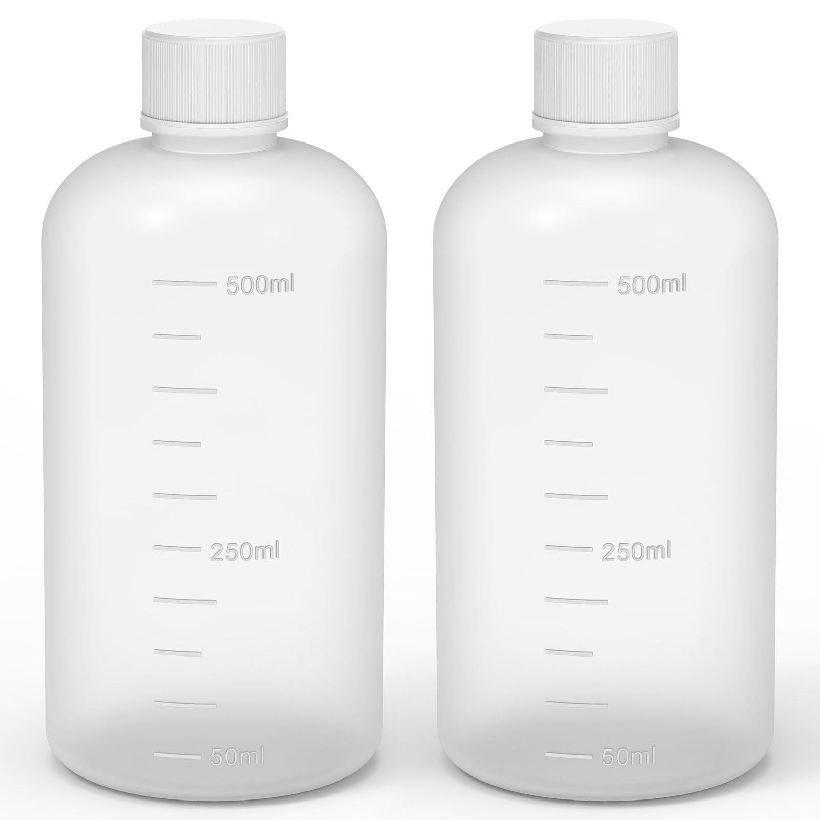 stonylab Bottiglia Reagente con Bocca Stretta, Cappuccio a Vite HDPE, 2 Pezzi, Capacità 500 ml, Fornitura da Laboratorio, Resistente e Chimicamente Inerente