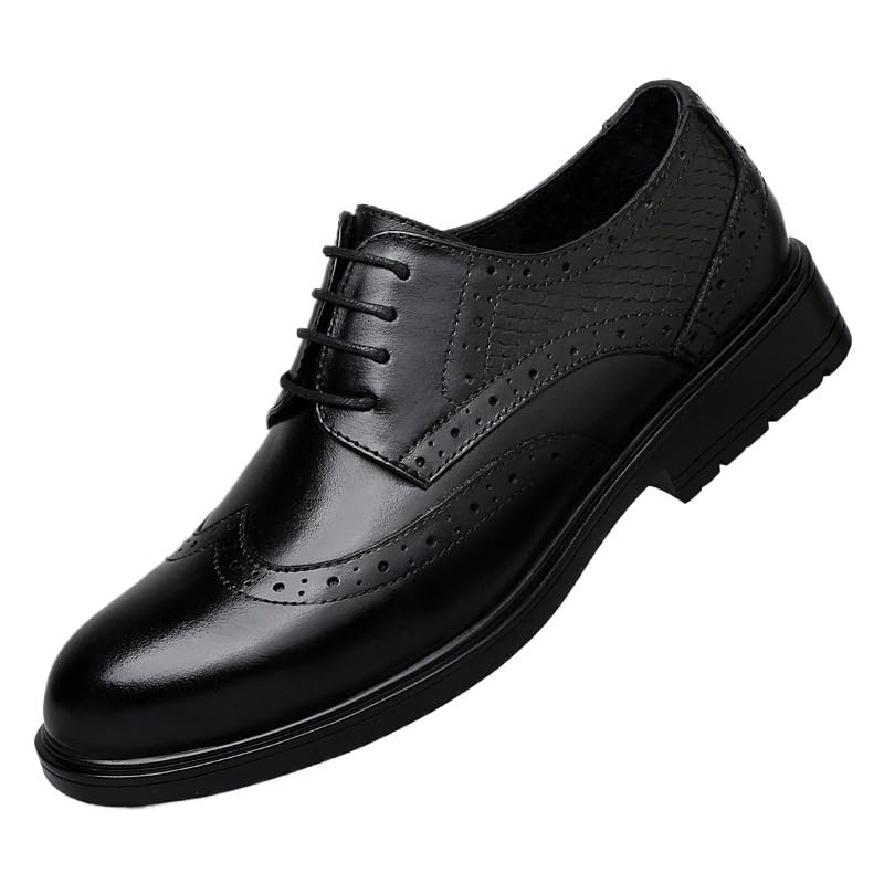 Mens Evening Oxford Shoes Leather Dress Shoes Formal Business Shoes for Wedding Party Shiny Black 10 5