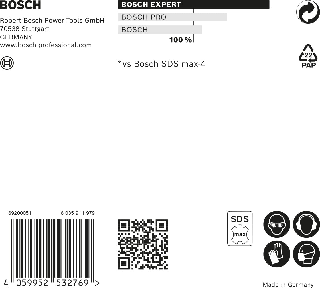 Bosch Punta per Martelli Perforatori per Calcestruzzo e Muratura, Grigio, 12 x 540 mm
