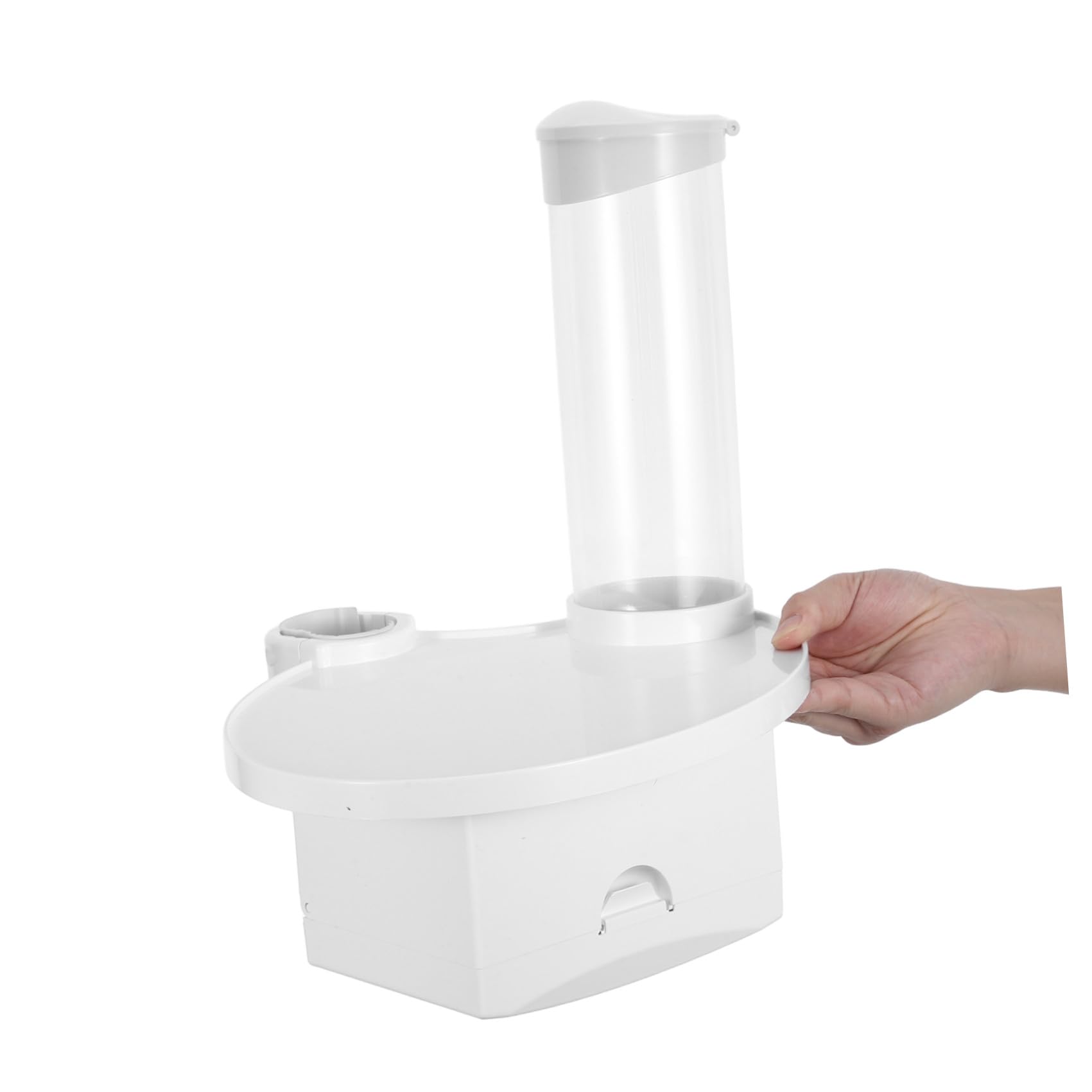 ULTECHNOVO Plateau Porte-gobelet Blanc Utilitaire en Plastique avec Distributeur et Boîte à Mouchoirs Intégré Facile à Entretenir pour Salle de Soins Dentaires