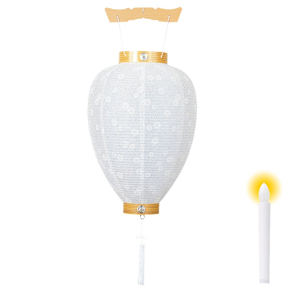 Amazon｜仏壇屋 滝田商店 盆提灯 盆ちょうちん 新盆用白提灯 LED