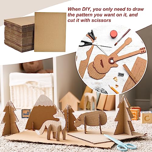 Image of MECCANIXITY 100 Pack 8 inch x 10 inch Corrugated Cardboard Sheets 1 /8 inch Thick Flat Cardboard Filler Inserts Pads for Mailers, Packing, Art Projects, DIY Crafts