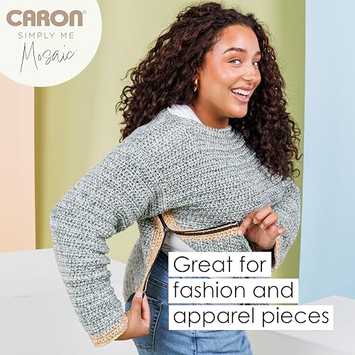 Image of Caron Simply Me Mosaic Yarn for Crocheting & Knitting, Overcast, 2-Pack | #5 Bulky Yarn, 62% Acrylic, 20% Nylon & 18% Wool, Multicolor Yarn for Crochet, Knitting and Crafts, 173yd, 140g /5oz per skein