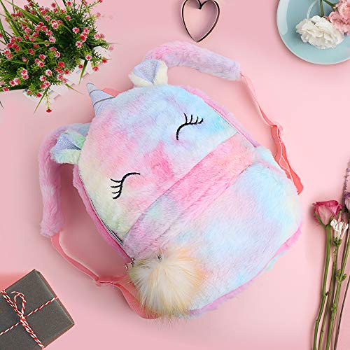 Esofficce Plush Unicorn Backpack, Cute Mini Unicorn Backpack For Girls, Gift Toy Bags, School Bags For Nursery, Colorful #TOP1