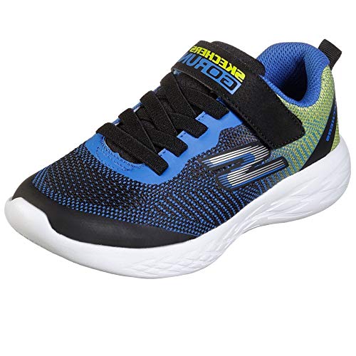 Skechers Go Run 600-Farrox-97867L, Scarpe da Ginnastica, Nero (Black Blue Lime Bblm), 31 EU