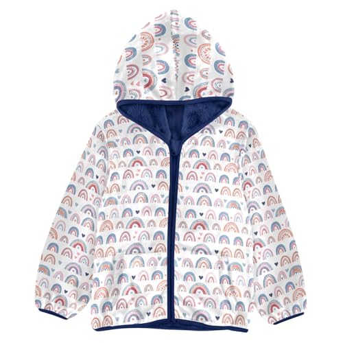 Rainbow Hearts Boys Fleece Coat,Children's Zip-Up Hoodie Jacket,Baby Warm Fashion Outerwear 3-10T,A113405