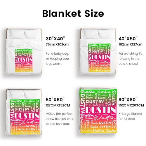 Name Blanket Personalized Name Blanket Customized Blanket with Name Text for Adult Kid Birthday Christmas Mothers Fathers Valentines Day Gift