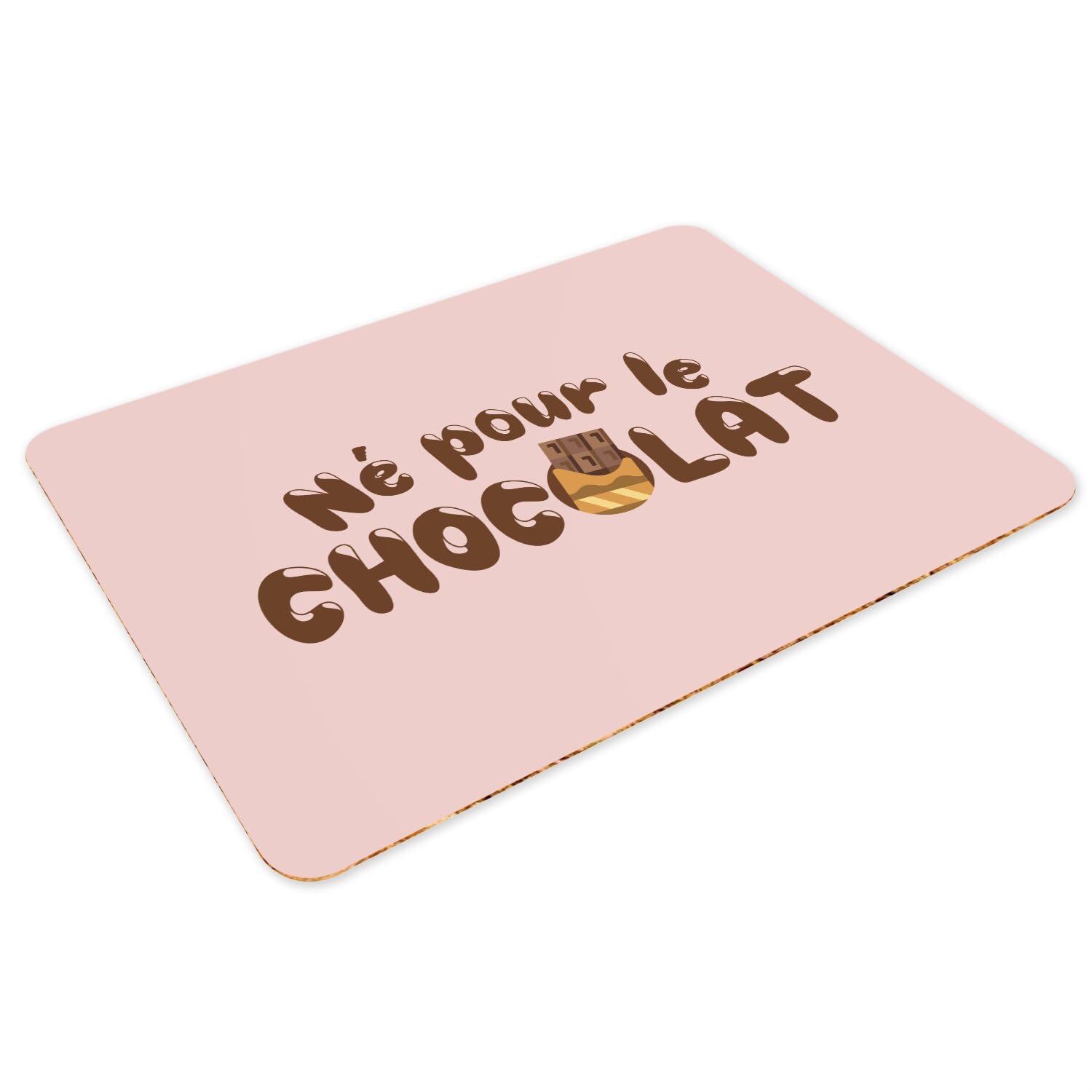 Set van 4 placemats kurk, roze, pipelette humor, grap, vriendin, groot, 39,5 x 28,5 cm