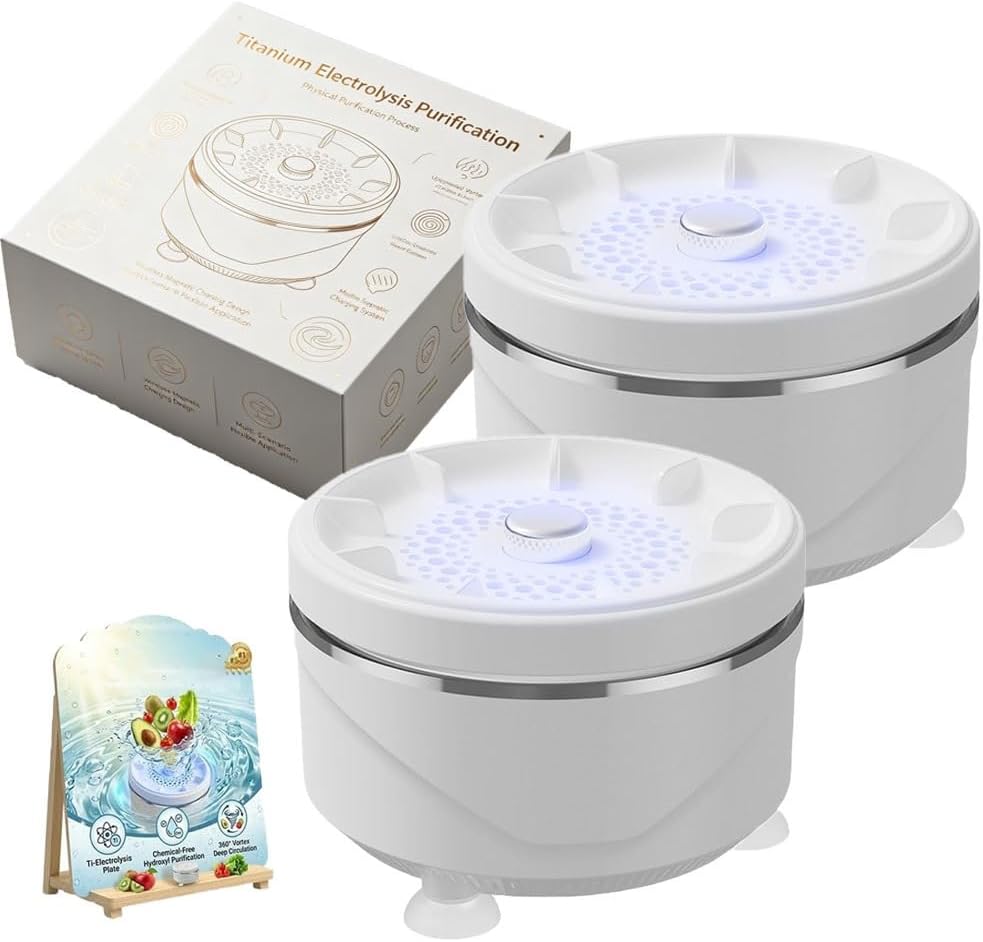 Ultrasonic Vegetable Cleaner Fruit and Vegetable Washing Machine 2026 Upgraded Fruit Cleaner Device Waterproof Vegetable Purifier Clean Produce with Titanium Electrolysis Purification for Home Kitchen
