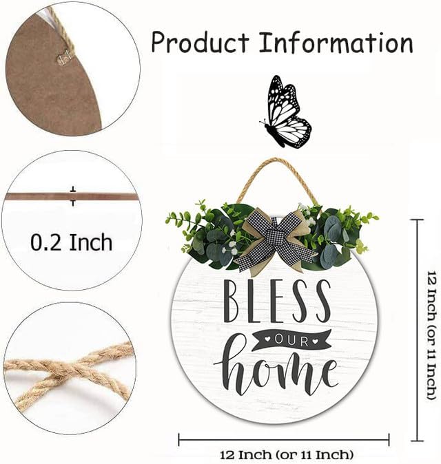 TYmall-Wooden Hanging Door Sign-Good News Wreaths