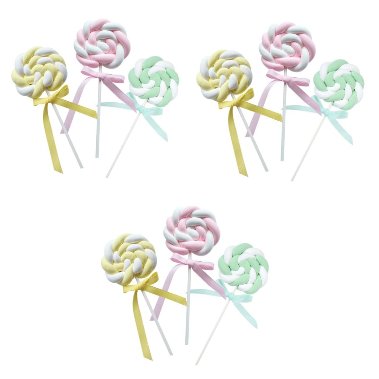 Mobestech 3 Sätze Gefälschte Lutscher Für Geburtstagsfeiern Realistische Lollipop Fotorequisiten Für Partys Und Schaufensterdekoration Farben Für Kreative Und Besondere Anlässe 3 Stücke * 3