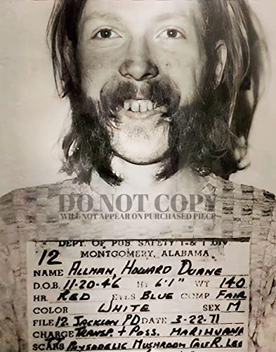 Foto de Duane Allman en 1971           : un póster artístico legendario ideal para decorar tu estudio de música