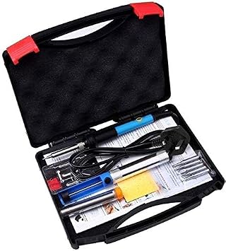 Soldering Iron Kit - 60W Temperature Adjustable Electric Solder Iron Gun Welding Set with Toolbox (12 Pieces kit)