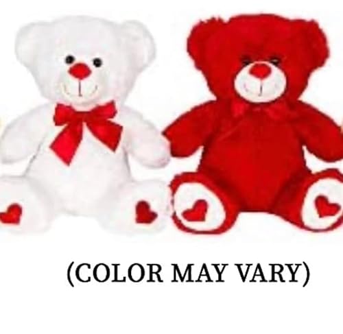 Miniatura 4 de Cesta de regalo para el día de San Valentín oso de peluche de 10 pulgadas (rojo o blanco), ramo de rosas de chocolate con leche belga, chocolate