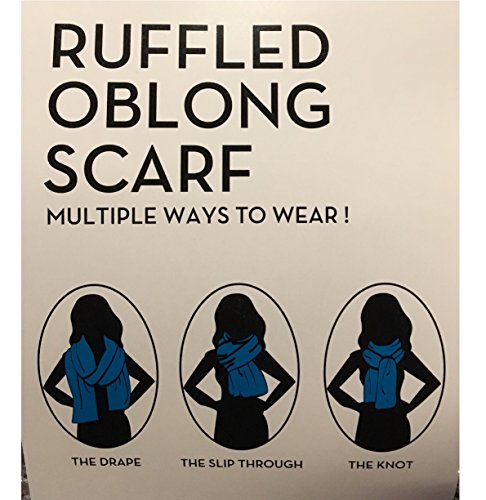 Ruffled Oblong Scarf - Black2