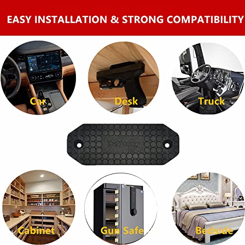 Deyoung Gun Magnet 56Lbs Rated Magnetic Gun Mount Holster, Anti Scratch Premium Rubber Coated Concealed Firearm Holder For Rifle Pistol Magazines In Vehicle Truck Car Wall And Desk (2) #TOP5