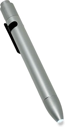 LED Silver Diagnostic Penlight Reusable Medical Penlight with Aluminum Casing | Ideal for Nurses, Doctors, and Clinical Use