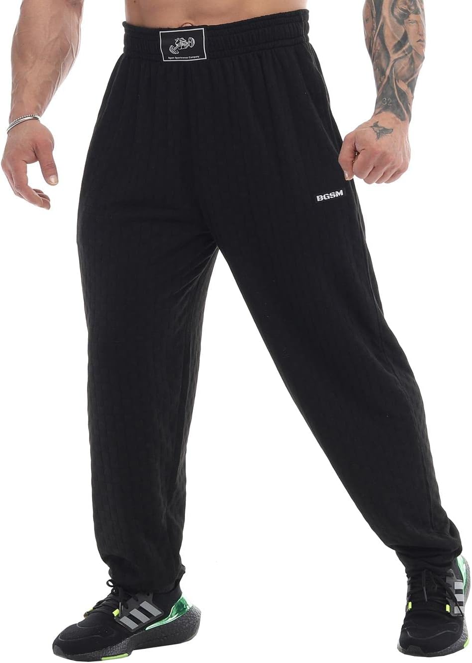 Men's Loose Fit Sweatpants with Pockets, Breathable Lifestyle Gym Muscle Pants, Plus Size Track Pants