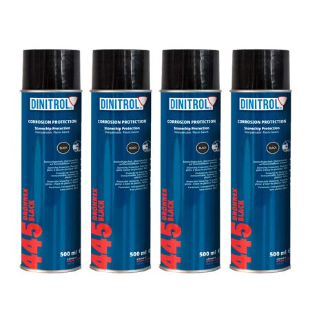 REJELDINITROL 445 BLACK STONE CHIP 4 x 500ml AEROSOL SPRAY CANS