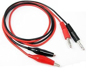 1M 4mm Banana Plug to Alligator Clips Test Leads Kit Flexible Copper Wire Set Durable Rated Electrical Testing Cables Secure Crocodile Clips Ideal for Multimeter Automotive (2PCS Red & Black)
