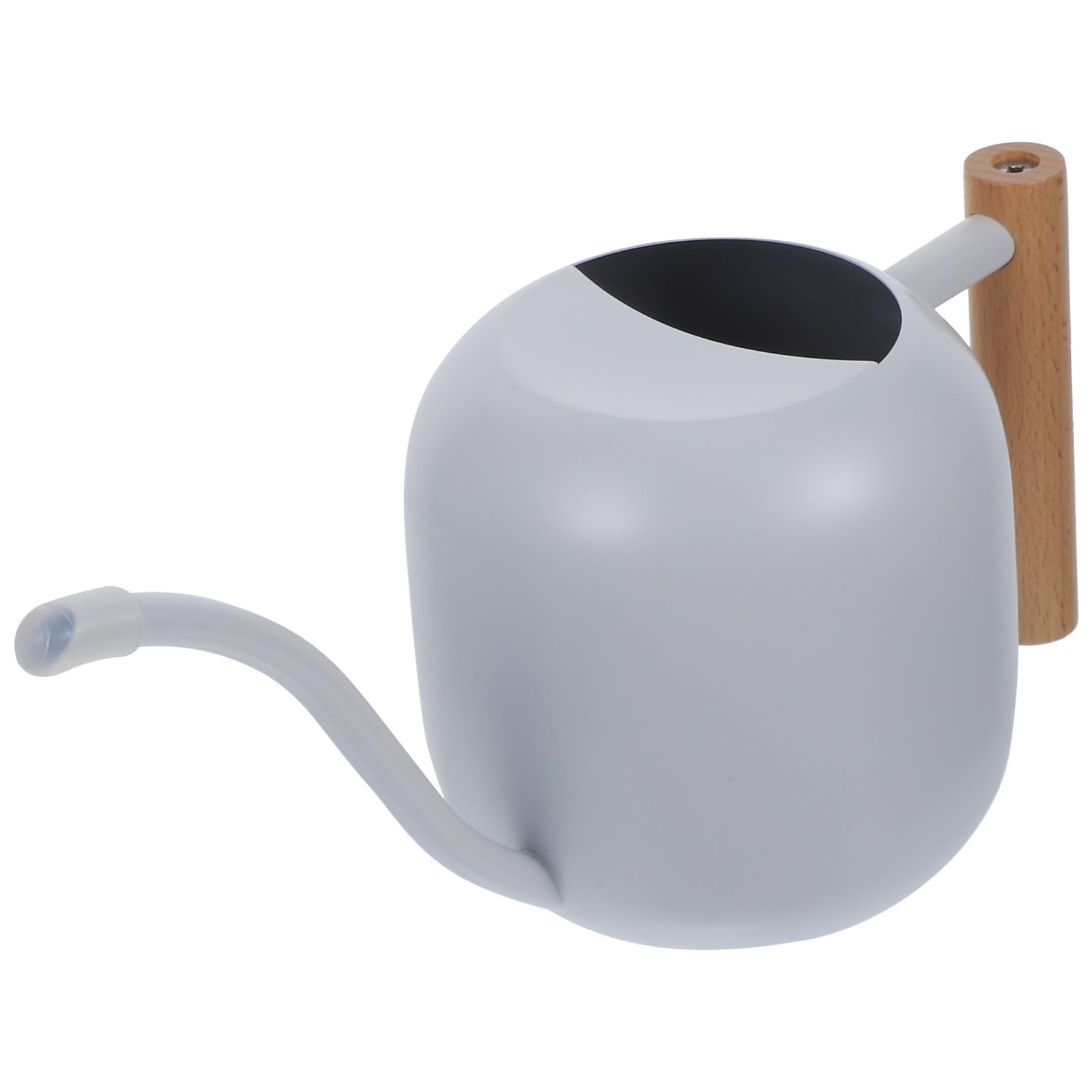 Alipis Arrosoir à Fleurs Arrosoir Plantes D'intérieur Long Bec en Acier Inoxydable et Bois, 1,2 L, Blanc, pour Plantes et Fleurs, Intérieur et Jardin, Facile à Remplir, Anti-débordement