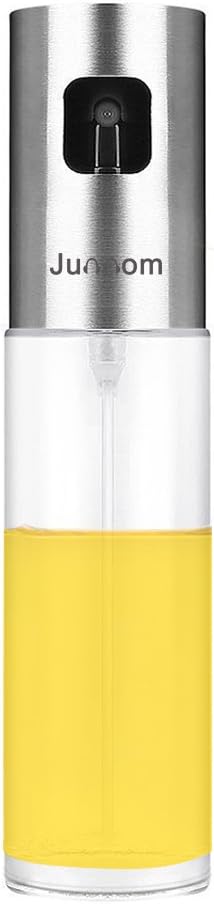 Oil Sprayer Dispenser, Junnom Stainless Steel Oil Sprayers Vinegar Bottle Cooking Roast Bake Olive Oil Mister Spray Bottle for Pasta, Salads, Frying Pans, Grills and Barbecues (100ml)