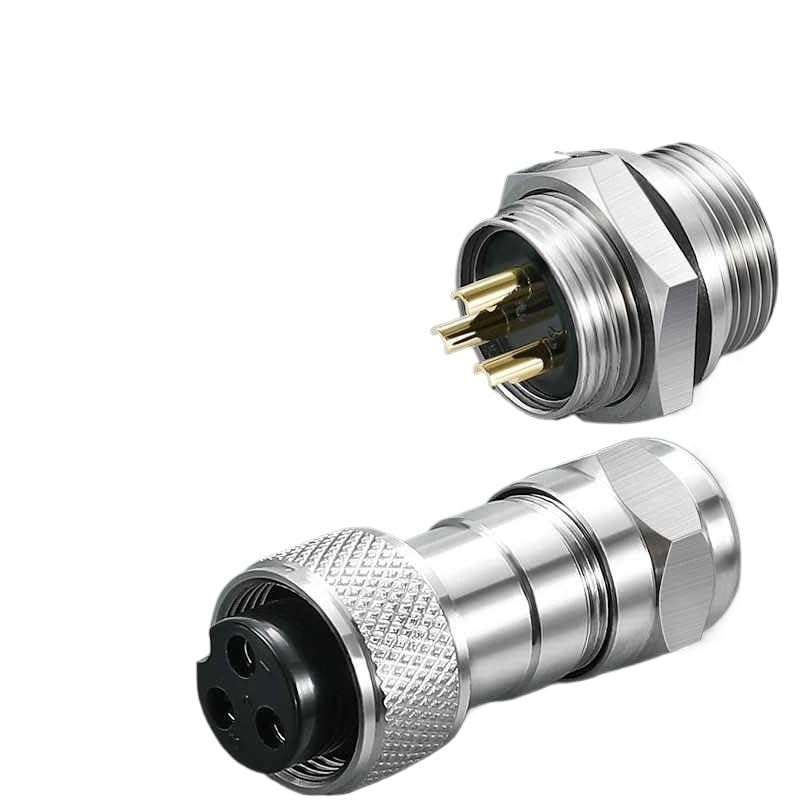 Conector aviación GX16 chapado en oro 9 pines resistente al agua miniatura 2