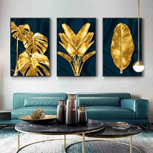 Monstera Feuille Toile Peintures Abstraites 60x80cm Décoration Murale Salon Moderne