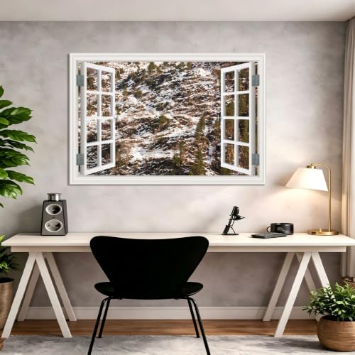 Cuadro lienzo efecto ventana al lago de 20x30cm para decorar tu salón 4