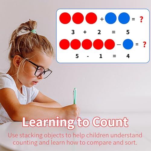 100 Stück Wendeplättchen Rot Blau,mit Kunststoff Boxen,Rechenhilfe 1 Klasse,Mathe Rechenhilfe Mathematik Wendeplättchen Zählchips für Kinderhände Grundschule Rechenaufgaben
