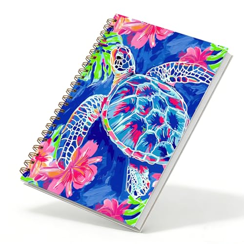 sdfkmlcdl Coastal Beach Sea Turtle Spiral Notebook, Tropical Monstera Floral Nautical Journal, Sea Turtle Gifts for Women, Coastal Ocean Animal Hardcover Journal, 5.5x8.3
