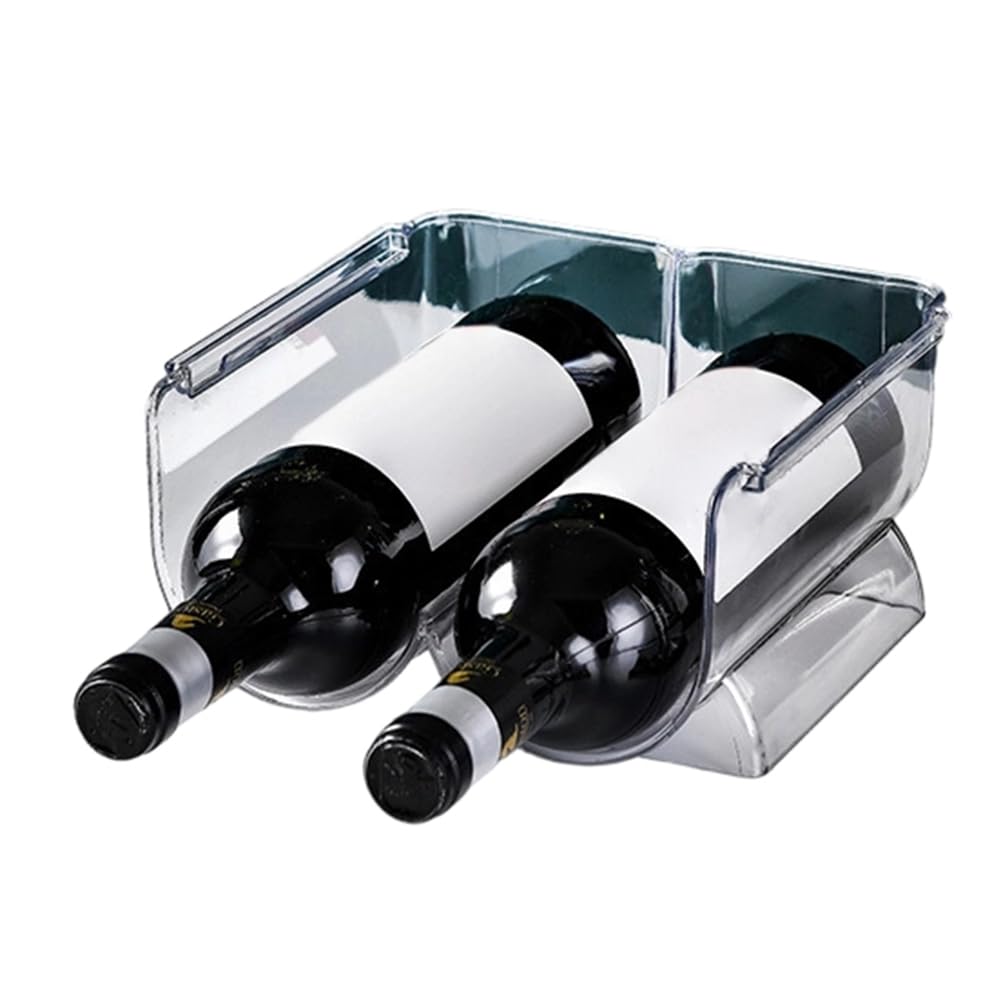 Aundhegrtt Wine Storage Rack,Stackable Design, Refrigerator Countertop Bracket Support, Red Wine Bottle Holder, Champagne Display Rack B