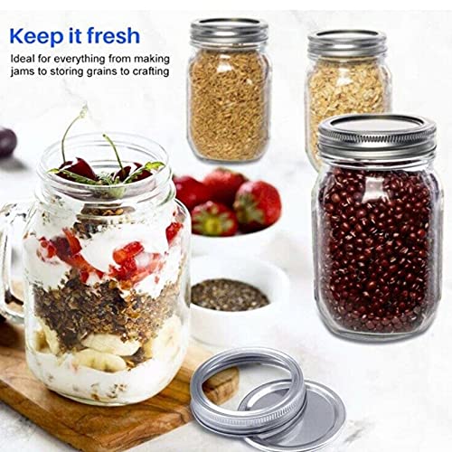 Homesen armazenamento de alimentos 48PCS Canning Tampas and Bands for Regular Mouth 70mm Jar Rings S