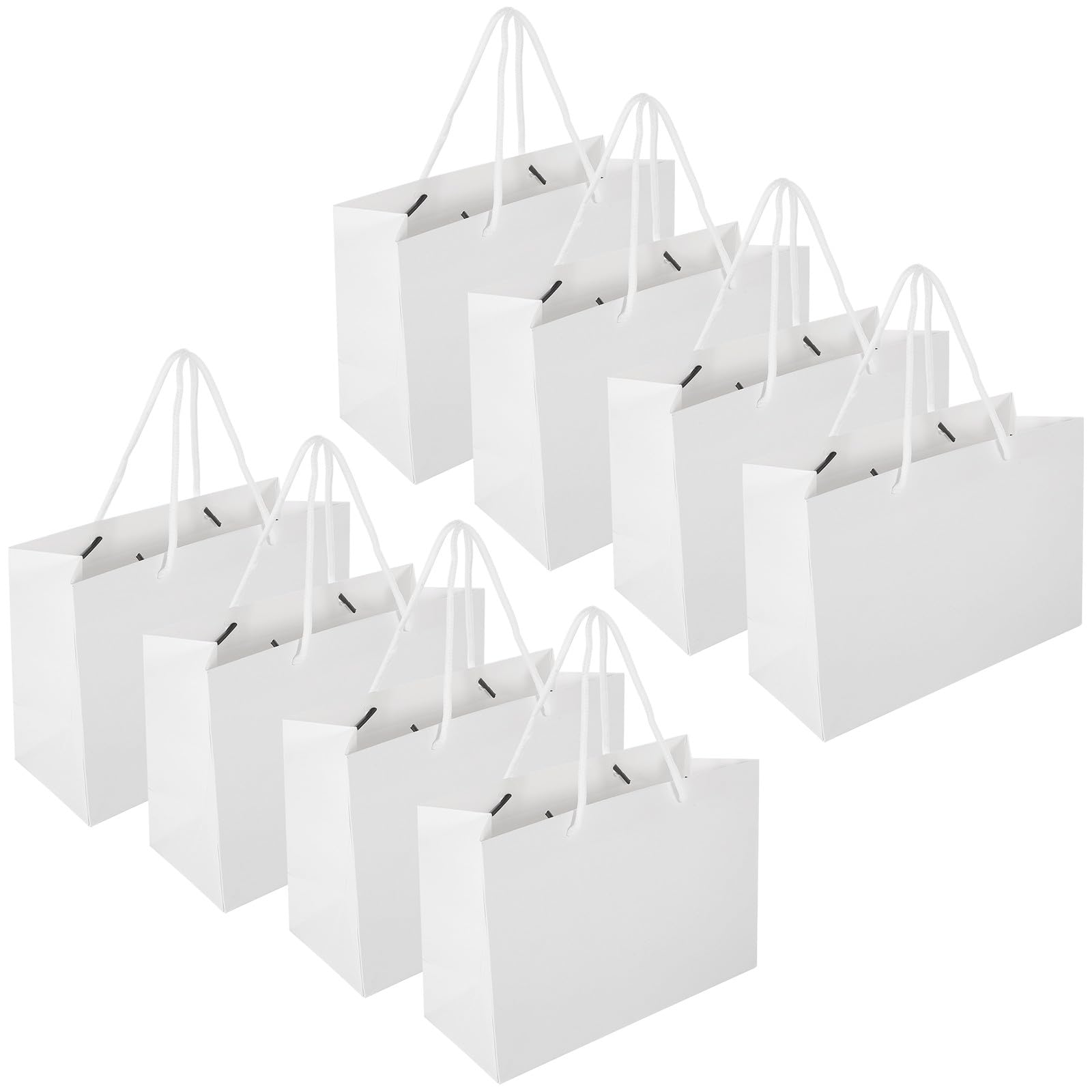 DINHEAROM 20 Bolsas de Obsequio de Color Claro con Asas Reutilizables de Papel para Bodas y Eventos Obsequios, Ligeras y Elegantes para Dulces y Galletas