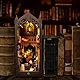 Book Nook DIY Kit, Magische Bibliothek DIY Puppenhaus Miniatur Haus Selber Baue Bausatz mit Staubschutzhülle und LED Licht