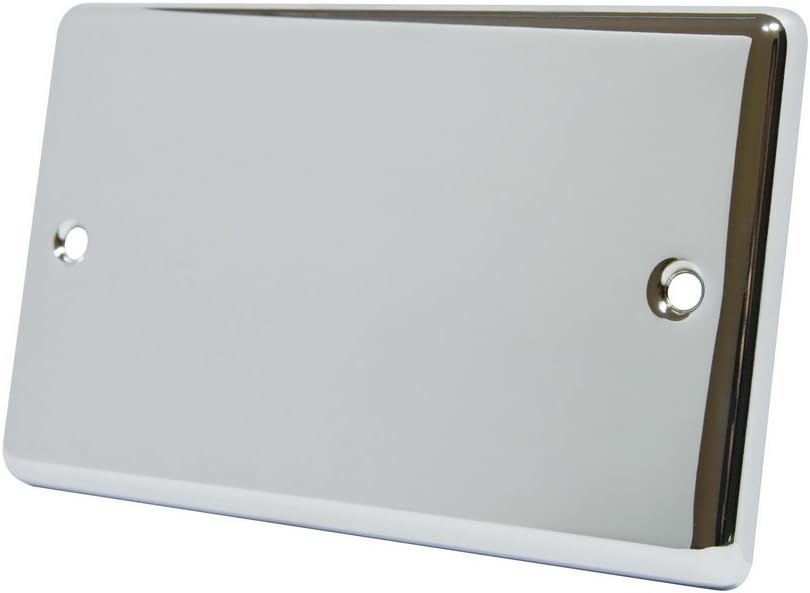 AET CPC2GBP Polished Chrome Classical Double Electrical Blanking Plate 2-Gang, 240 V