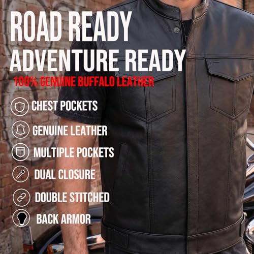 Jackets 4 Bikes LP22 Leather Motorcycle Vest
