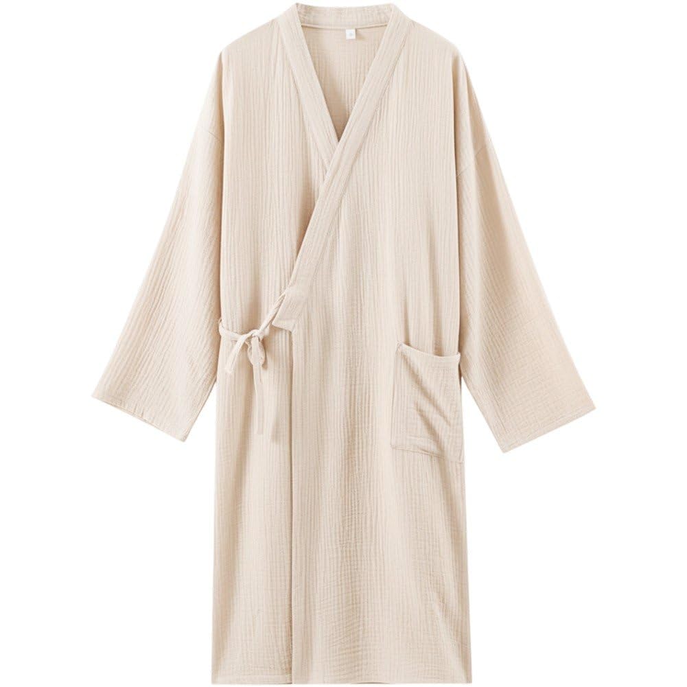 Pyjama doux style yukata japonais avec poches idéal pour le café du matin