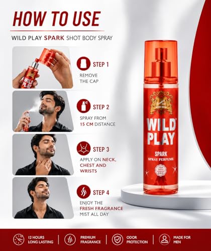Image of Wildplay Spark Fragrance 125ML Perfume for Men & Women - Long Lasting Multi-Fragrance Spray, Floral Fruity Sweet Notes, Unisex Premium Perfume for Daily Wear & Special Occasions