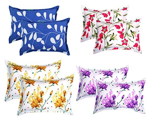 Image of BSB Home Cotton 8 Piece Cotton Pillow Cover Set - King, Multicolor, 120 TC