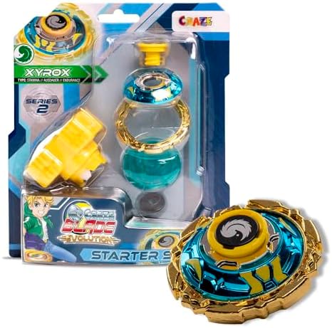 CRAZE Blade Kampfkreisel - Starter Set Evolution Xyrox - Kreisel Metall sehr robust mit Launcher & Reißleine