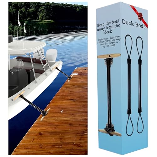 CSUPPCREA 16 Bungee Heavy Duty Dock Defender Rods for Boat Docking 2-Pack Internal Galvanized Steel Pipe Jon & Pontoon Boat Accessories Tethering System Gifts for Ship Owner