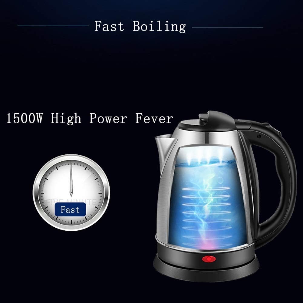 Electric Kettle–2L Capacity with Fast Boiling Led Indicator, Bpa Free,1500W with 360° Cordless Pirouette Base Finish Auto Shut off & Overheating Protection