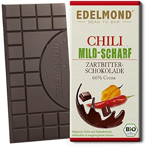 Edelmond Bio Chili Schokolade mild. Frische Habanero Schoten und Edel-Kakaobohnen. Vegan und Fair-Trade. Cilli + Cacao Cover