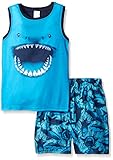 The Children's Place Little Boys Photo-Real Shark Short Sleep Set, Surf, Small/5-6
